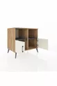 Commode Kronos 2 étagères 2 portes Pin-Quartz/Anthracite