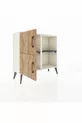 Commode Arges 2 étagères 2 portes Pierre de lune-Pin/Anthracite