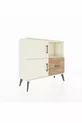 Commode Arges avec 2 étagères, 1 tiroir, 2 portes, couleur Pierre de lune/Pin