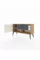 Commode Arges avec une étagère, un tiroir et une porte en pin-jaspe/anthracite