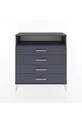 Commode Arges à une étagère et 4 tiroirs Anthracite-Anthracite