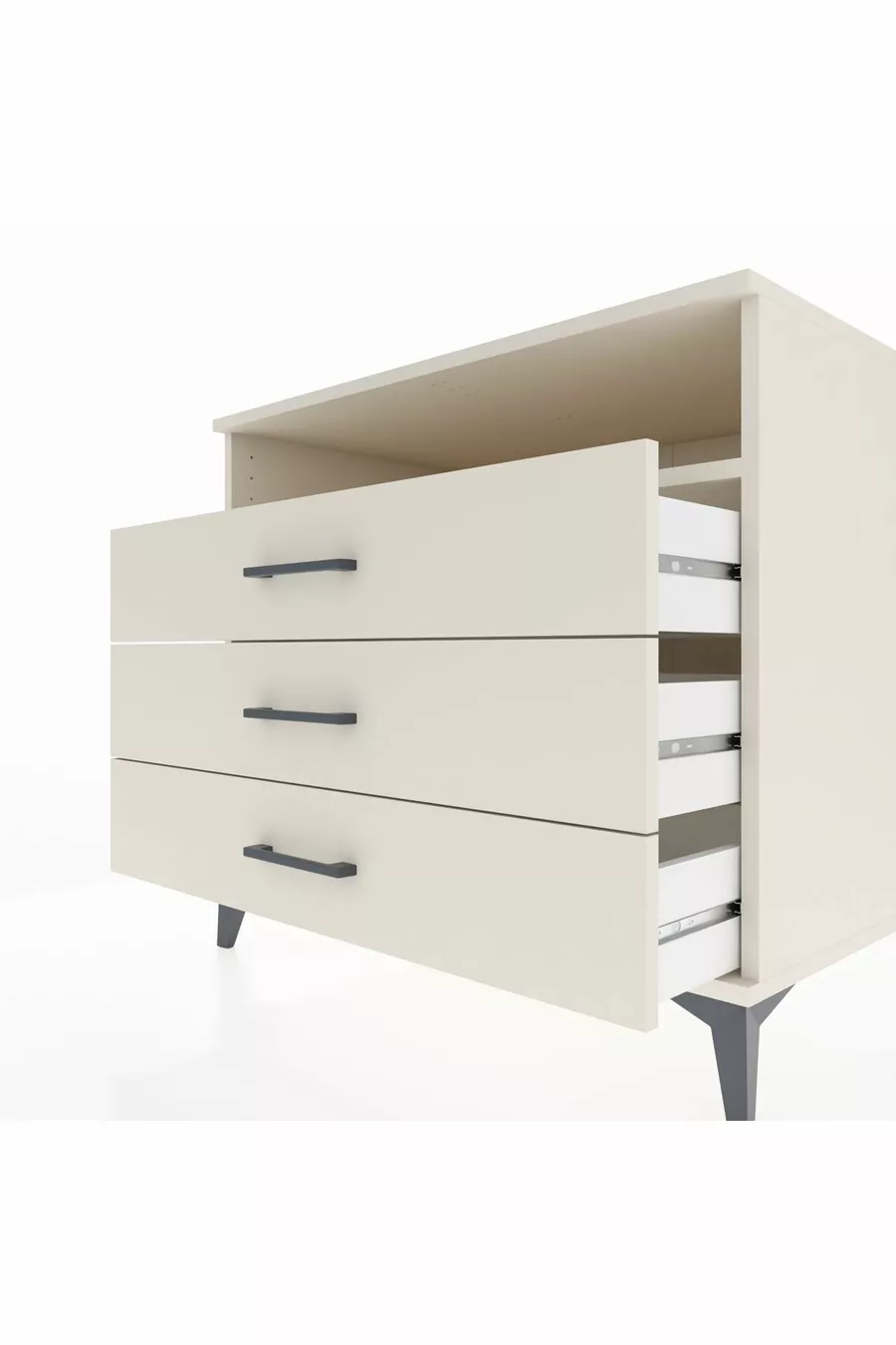 Commode Kronos à une étagère et 3 tiroirs en pierre de lune