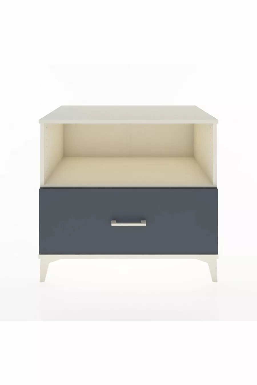 Commode Hyperion à une étagère et un tiroir, Pierre de lune-Anthracite
