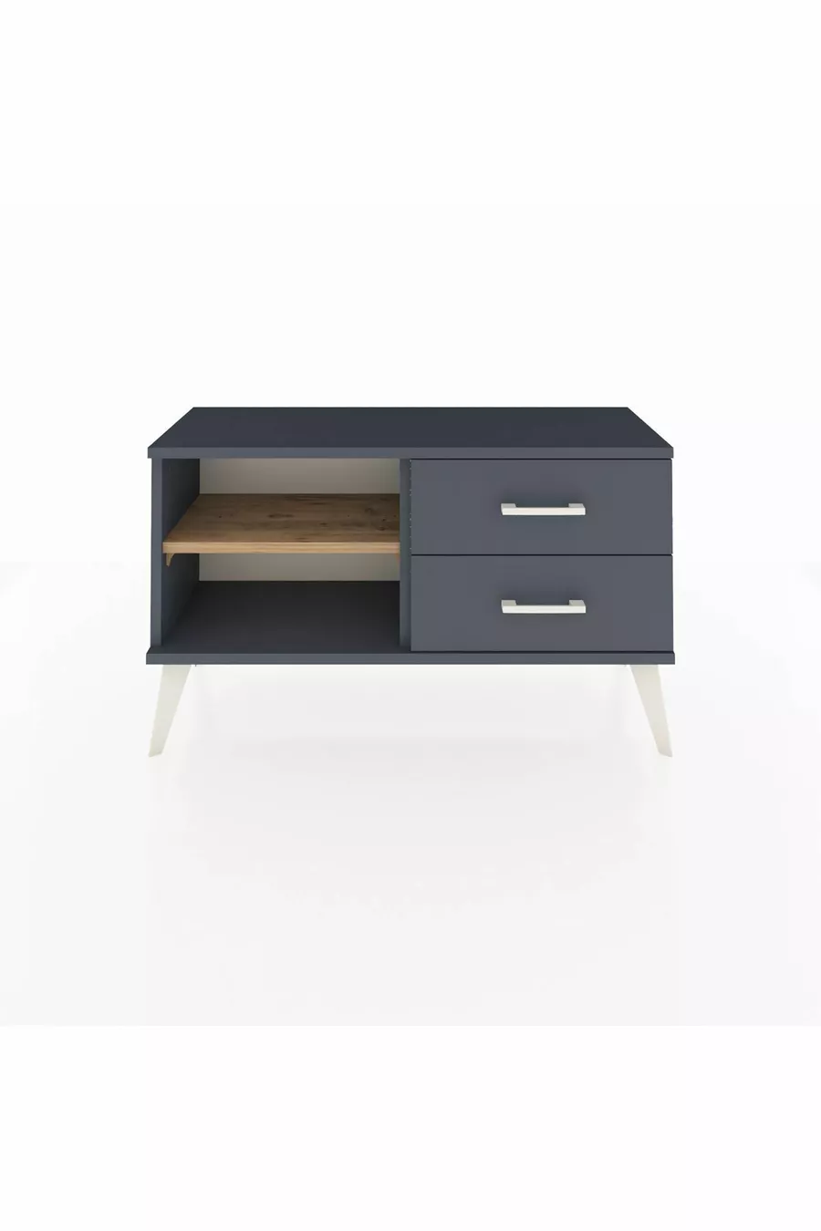 Commode Arges à une étagère et 2 tiroirs Anthracite-Sapin/Anthracite