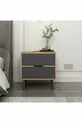 Elina Table de chevet à 2 tiroirs - Doré/Anthracite