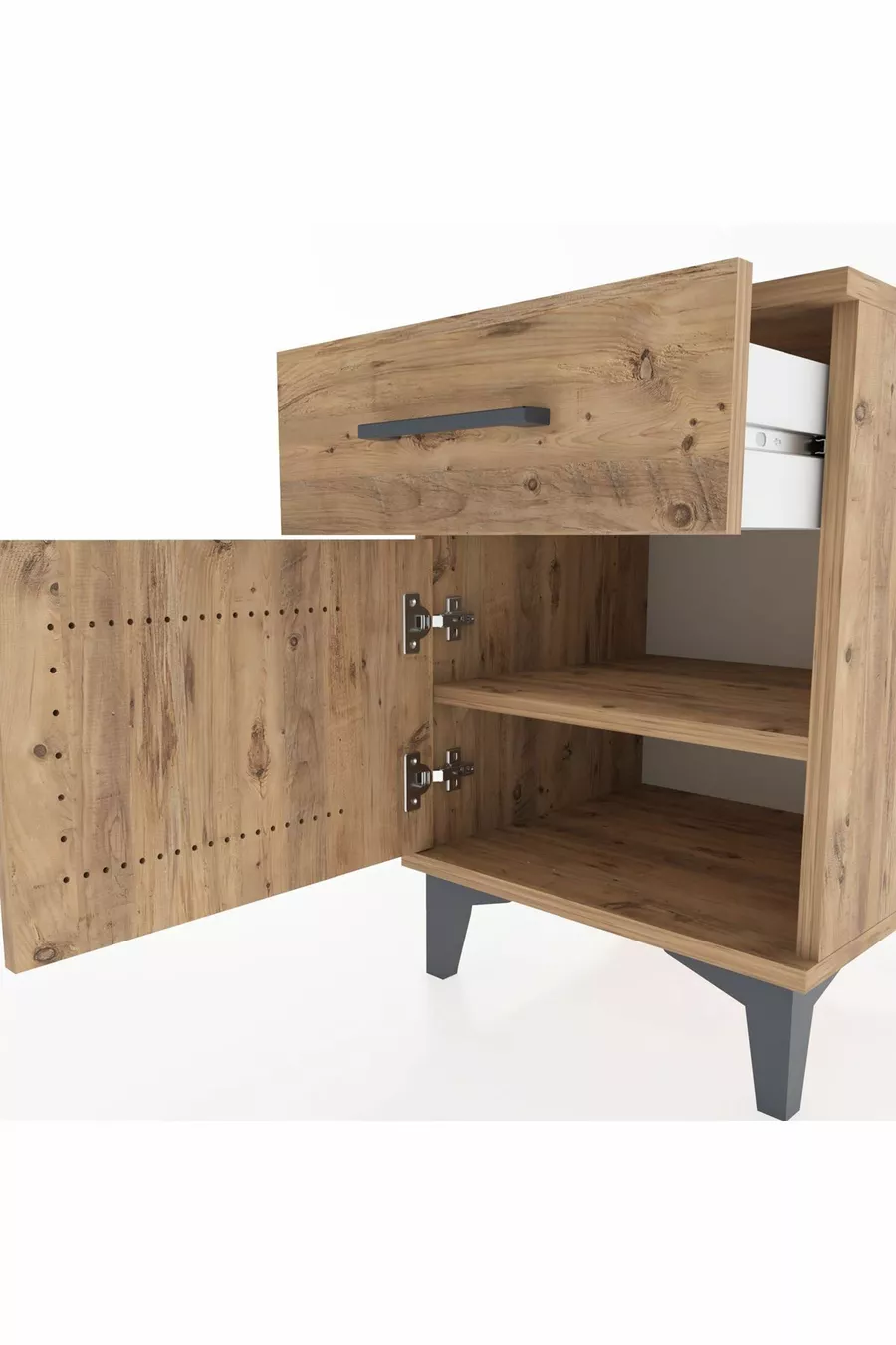 Commode Hyperion à un tiroir et une porte, Pin-Pin