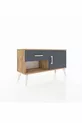 Commode Arges à une étagère, un tiroir et une porte, en pin-anthracite
