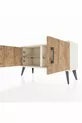 Commode Arges 2 étagères 2 portes Pierre de lune-Pin