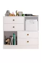 Commode Elif moderne à 4 tiroirs et 2 étagères