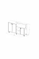 Commode / Console Siena - Anthracite / Blanc - 4 Portes