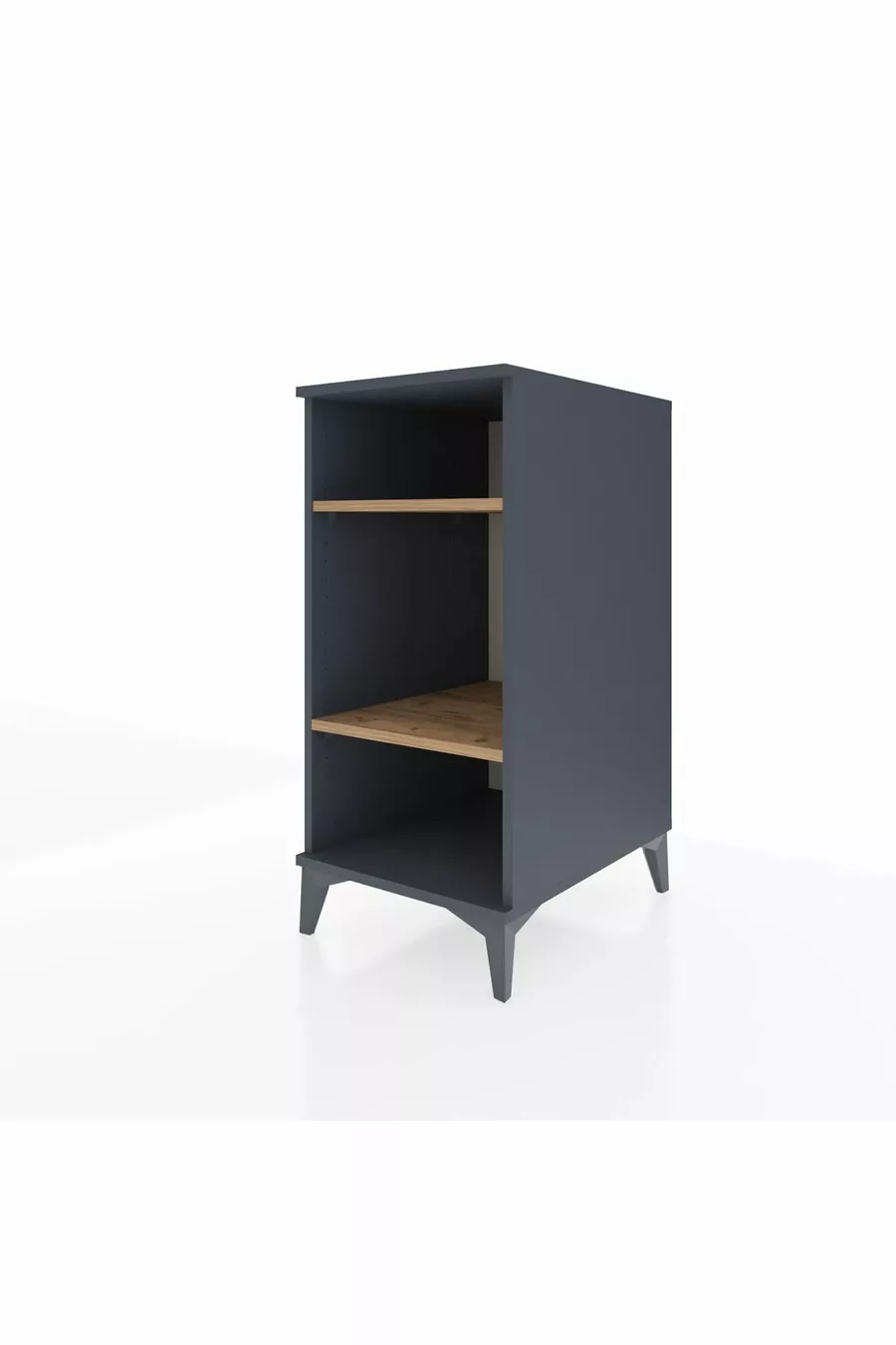 Chevet Kronos 2 étagères Anthracite-Bois de pin