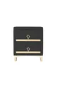 Table de chevet Doppia Linea Gold, à deux tiroirs