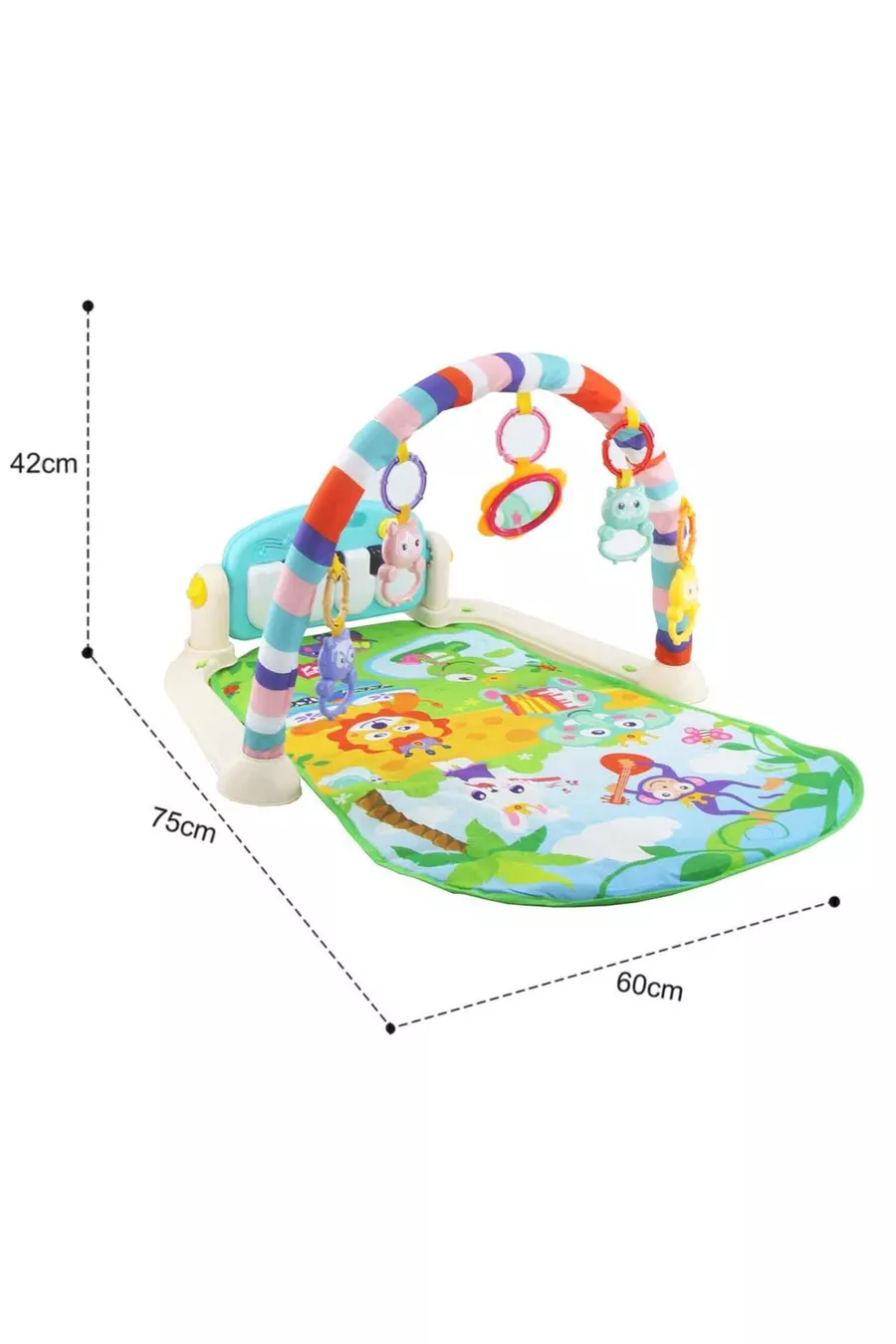 Tapis de jeu pour bébé avec piano et centre de gymnastique Babycim (AVEC MIROIR ET HOCHEMENT)