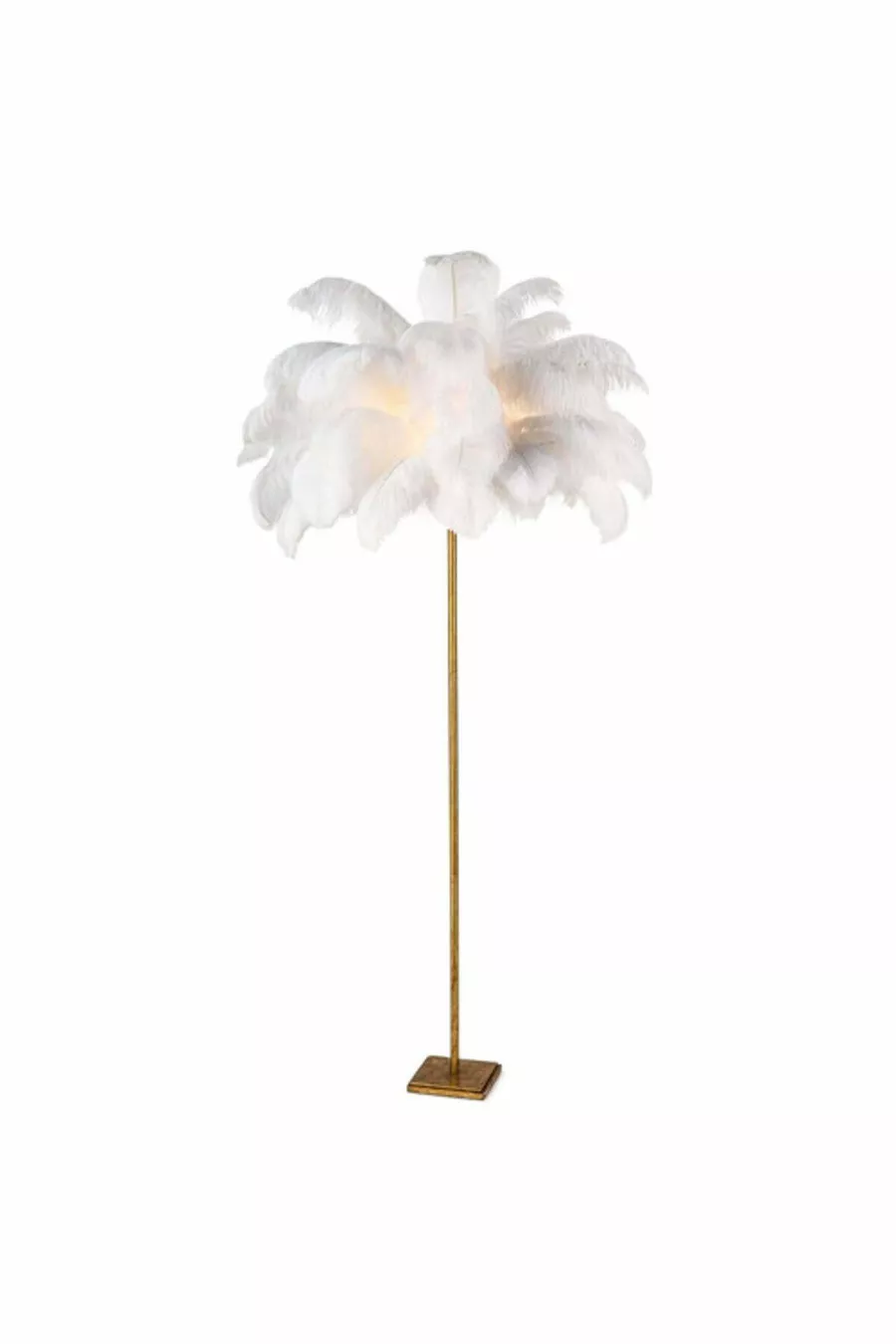 Lampadaire en plume d'autruche