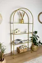 - Étagère décorative Mona Gold Bibliothèque Accessoire Étagère de cuisine Verre transparent