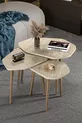 Table gigogne 3 pièces Trio Table d'appoint en bois Table basse Travertin