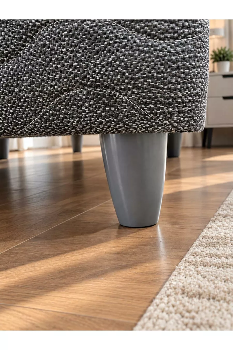 Ensemble de tête de lit et sommier coffre simple Bengü Anthracite 3 pièces Orthopédique Pratique avec grand espace de rangement