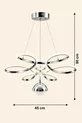 Suspension LED moderne en métal chromé modèle Papatya, 3 couleurs, pour salon, cuisine, séjour, chambre