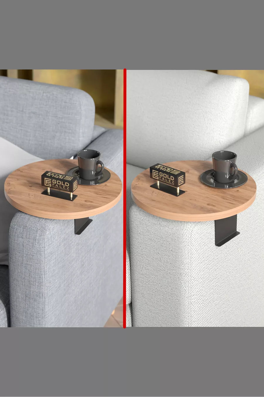 Table d'appoint Plateau réglable Plateau décoratif Moderne Pin Atlantique