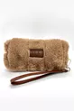 Étui polyvalent en peluche marron YUO – Lunettes, porte-stylo, trousse de maquillage, mini pochette