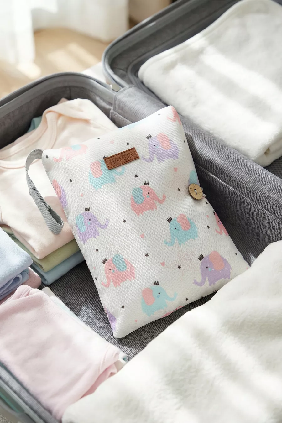 Sac de soins pour bébé Anne Sac organisateur pour changer les nouveau-nés Éléphant