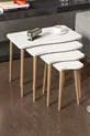 Table d'appoint en bois 4 pièces carrées blanche