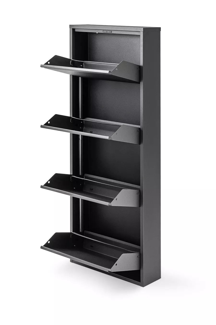 Étagère à chaussures en métal verrouillable 4 places - Anthracite RAL - 