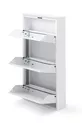 Porte-chaussures en métal verrouillable à 3 compartiments - Blanc - Ral 