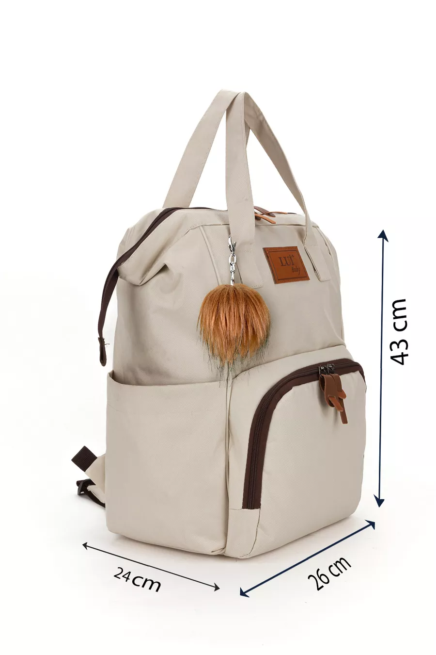 Sac à dos de soins pour bébé avec support de sangle et sac à bandoulière Mommy Bag avec porte-clés en cadeau, ensemble de 2 pièces