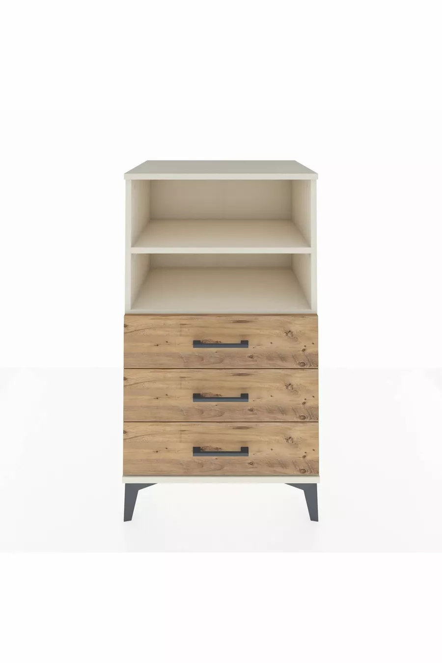 Commode Hyperion 2 étagères 3 tiroirs Pierre de lune-Sapin