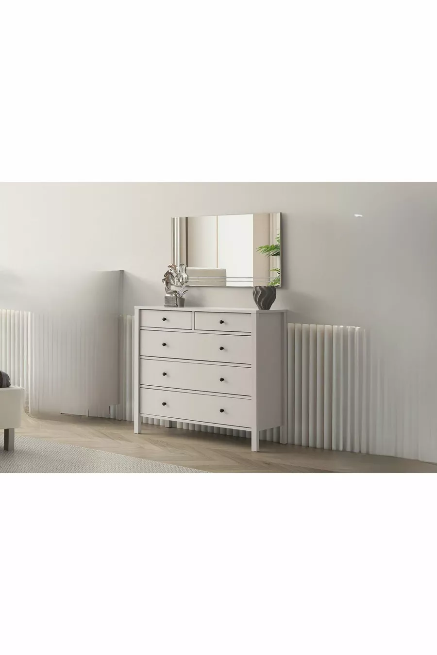 Ensemble de chambre à coucher Folt Beige 4 portes