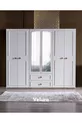 Ensemble de chambre à coucher en bois (Armoire + Commode + Table de chevet + Lit)