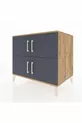 Commode Kronos 3 étagères 4 portes Pin-Anthracite