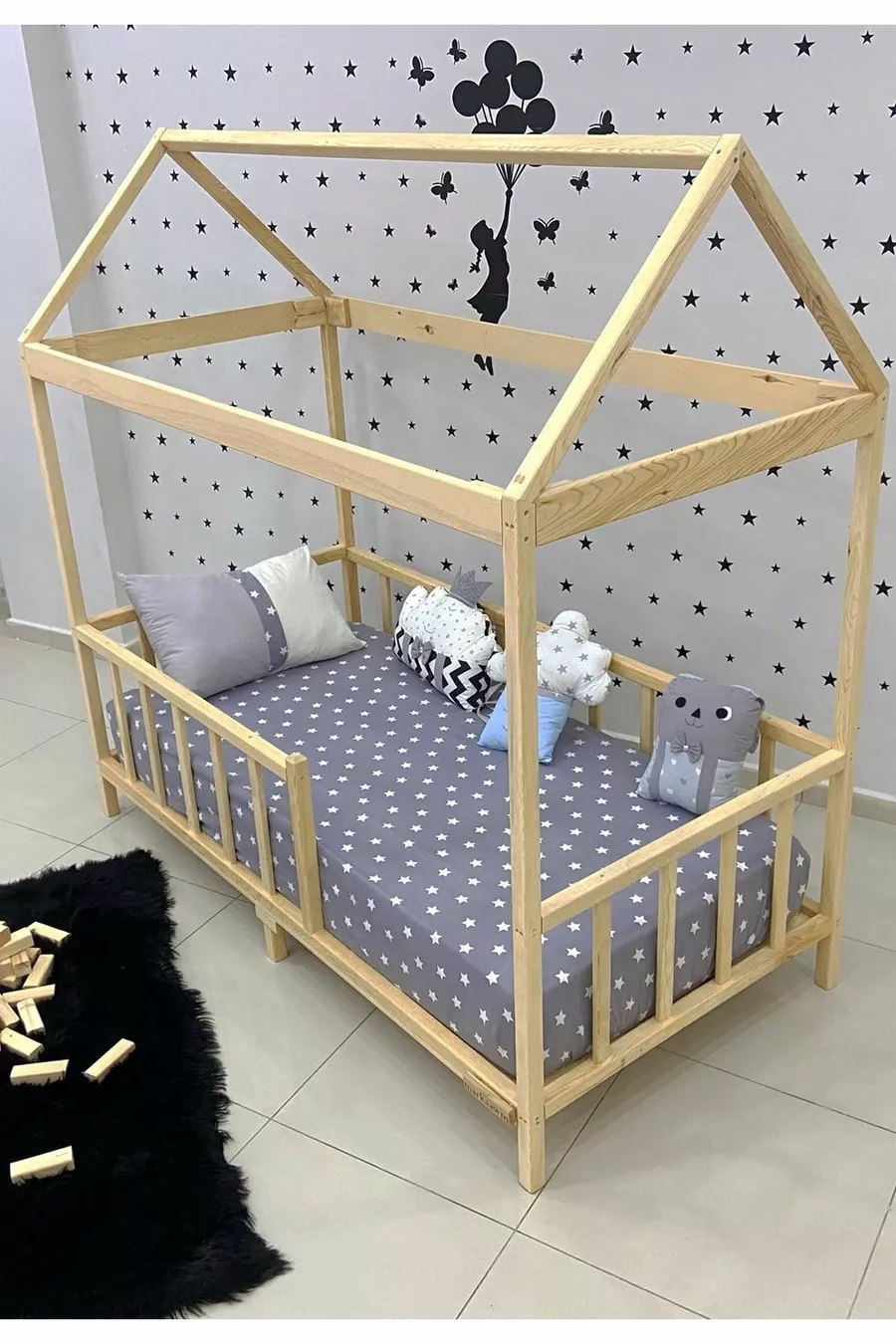 Lit Superposé Montessori Markaawm en Pin Naturel Eda