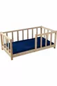 Lit pour enfant en bois massif naturel avec barres rondes