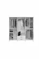 Ensemble de chambre à coucher complet en MDF blanc avec 6 portes, montage gratuit