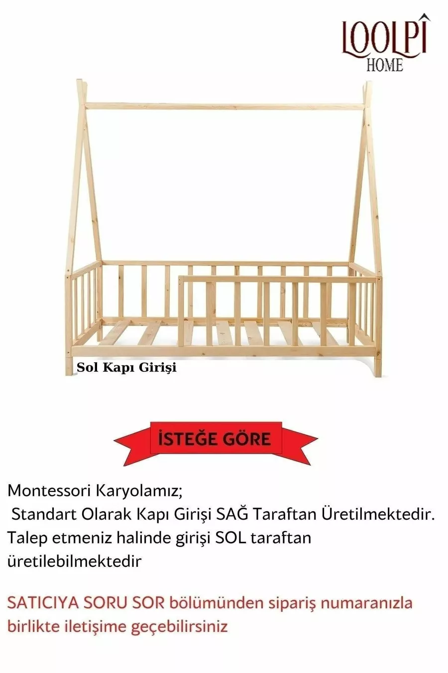 Lit Montessori pour bébé et enfant unisexe en bois naturel