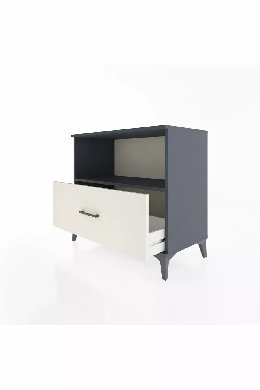 Commode Hyperion à une étagère et un tiroir, anthracite-pierre de lune