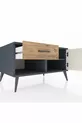 Commode Kronos avec une seule étagère, un tiroir et une porte, anthracite-pierre de lune/pin