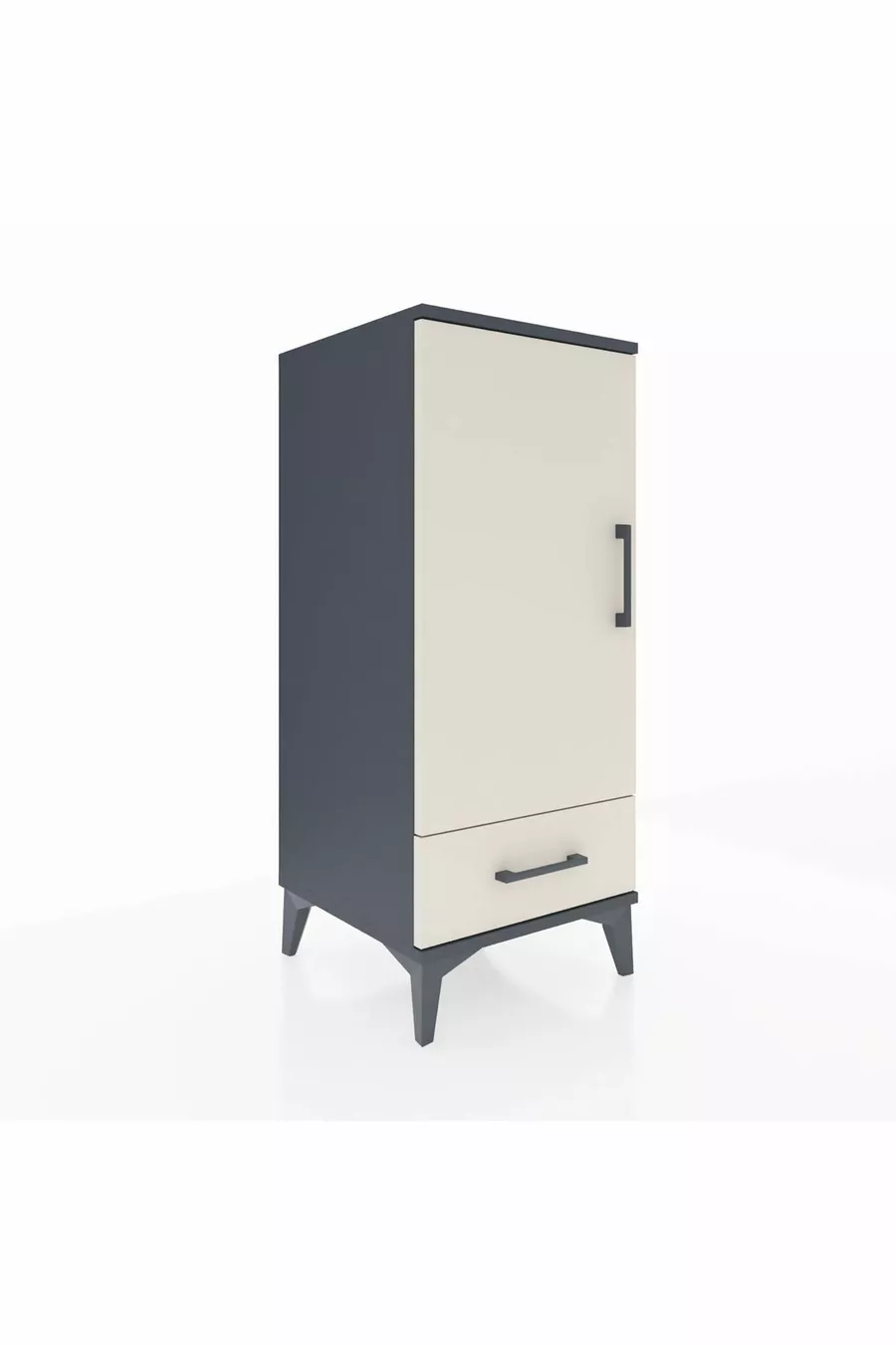 Table de chevet Hyperion avec 2 étagères, 1 tiroir et 1 porte, anthracite-gris pierre