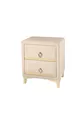 Table de chevet Doppia Linea Gold, à deux tiroirs