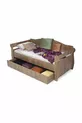 Lit à tiroirs avec enfant, Lit enfant à tiroirs - Noyer
