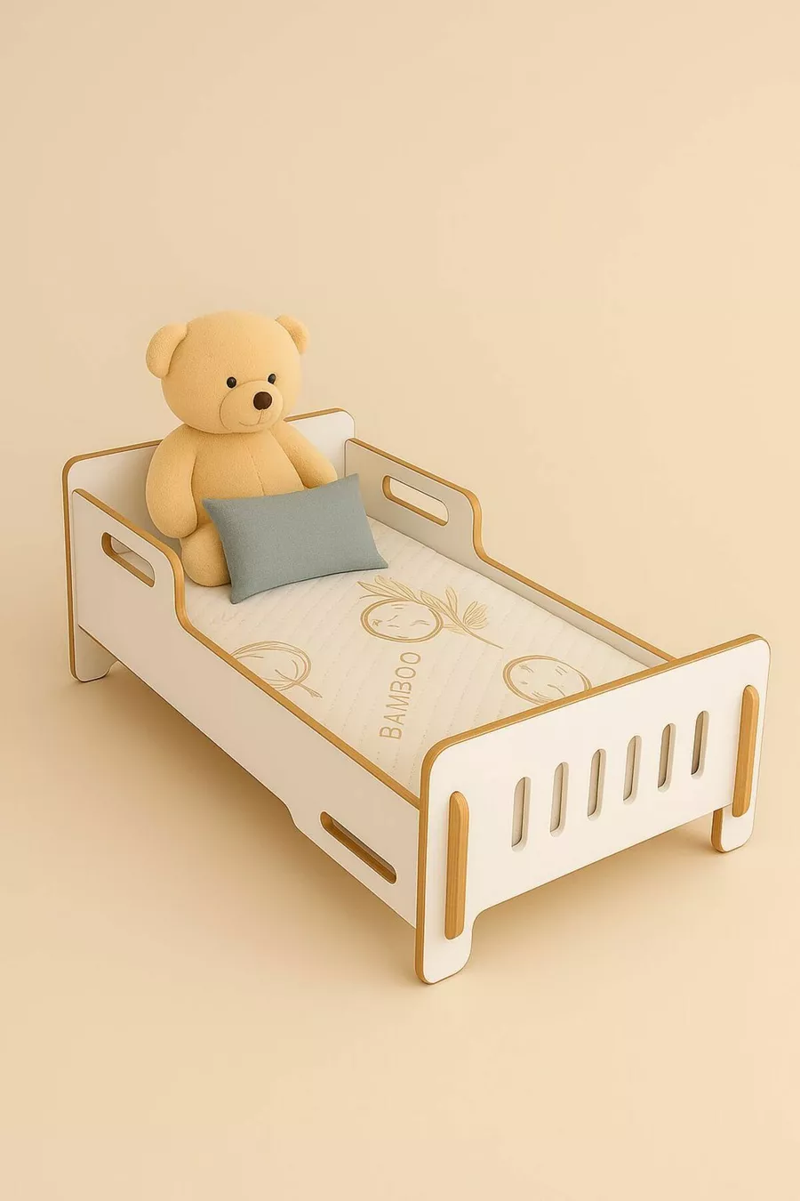 Lit pour enfant au sol - base pour enfant - cm - Lit bébé et enfant - MDF - BLANC