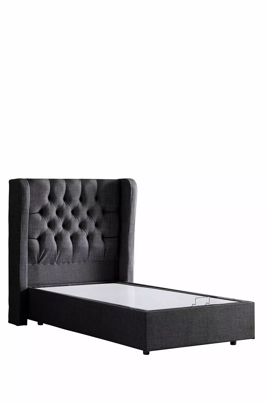 Ensemble de lit confort Riga avec sommier simple et tête de lit, anthracite