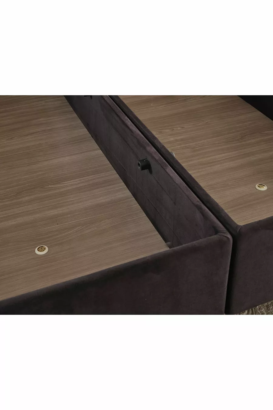 Ensemble Lit Niron Piano Lite Simple avec Sommier et Tête de Lit - Tissu Noir, Sommier et Tête de Lit en Métal