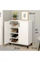 Meuble à chaussures  paires, 2 portes, 4 étagères, Meuble d'entrée, Cuisine, Chambre, Armoire polyvalente