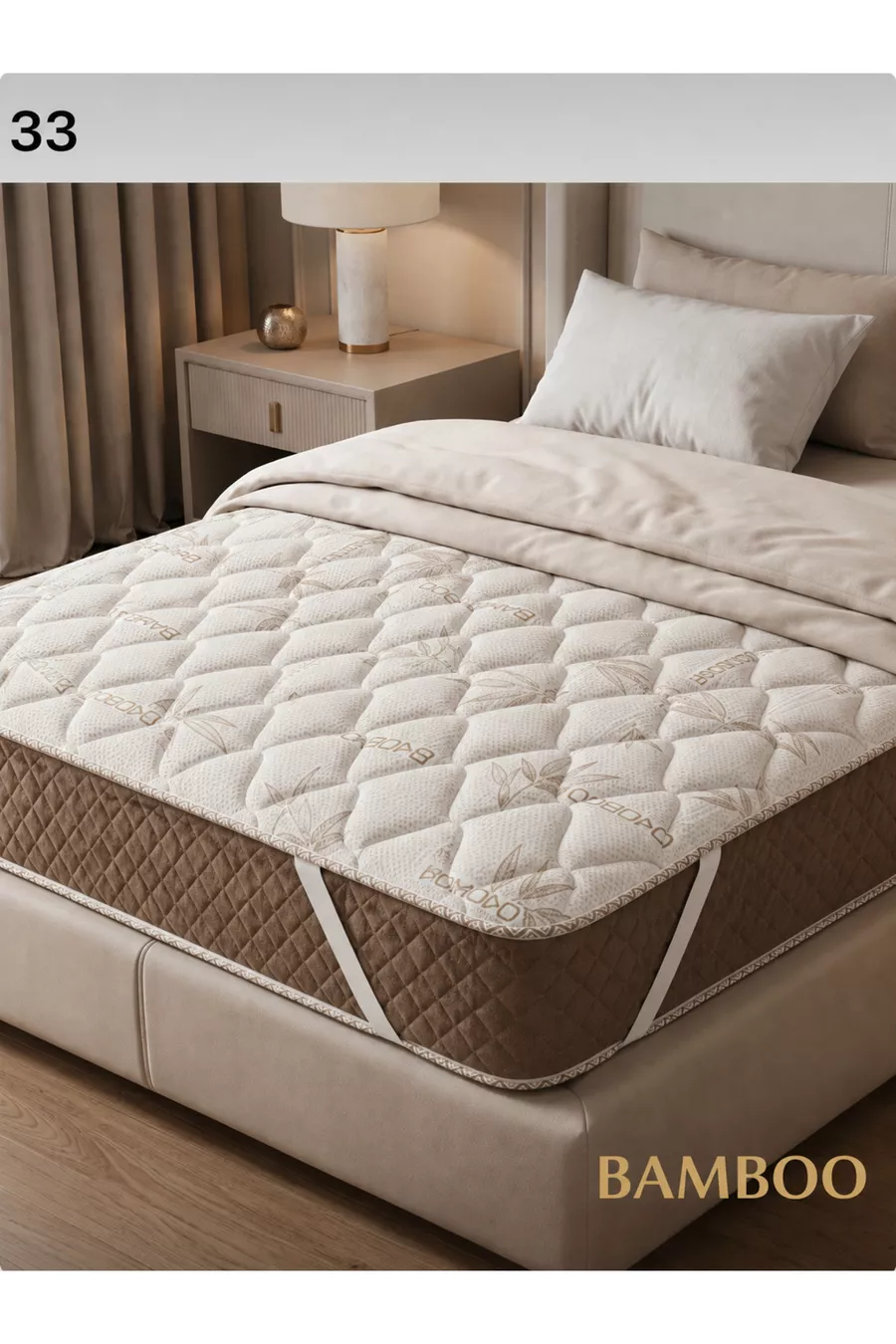 Matelas en bambou entièrement orthopédique, surmatelas de lit (PRODUIT AVEC OPTION DE TAILLE)