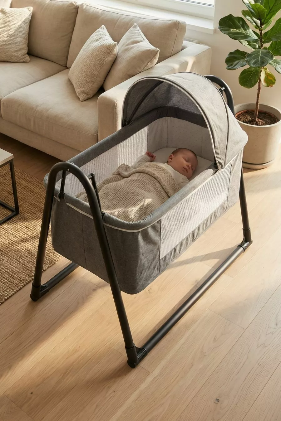 Neonest Lit à côté de la mère avec matelas épais, moustiquaire et tente, qui se balance. Berceau panier portable neuf Vison
