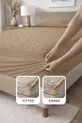 Protection de matelas matelassée Premium Beige % coton, ajustée, bord complet, imperméable à l'eau, toutes tailles