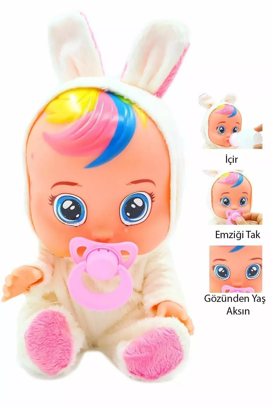 La poupée Roza ET bébé qui pleure et parle de couleur blanche